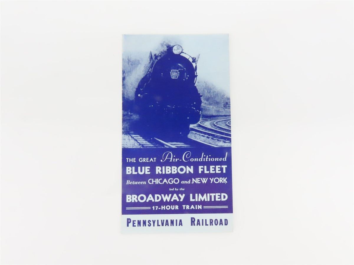 Pennsylvania Railroad Blue Ribbon Fleet Broadway Ltd. Time Table Apr. 28, 1935