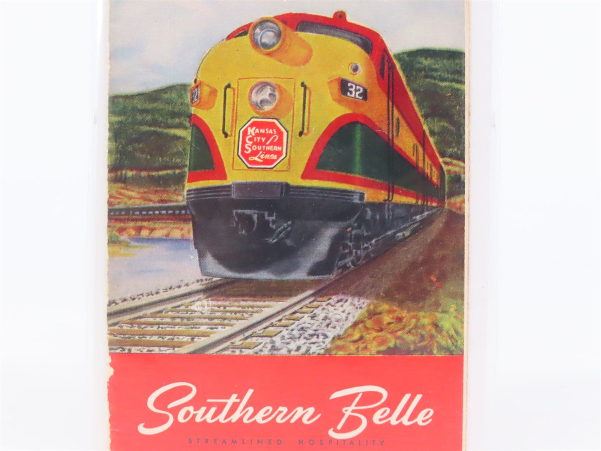 KCS Kansas City Southern &quot;Southern Belle&quot; Time Tables - January 1, 1953