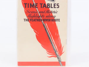 WP Western Pacific Feather River Route Time Tables - June 1, 1940