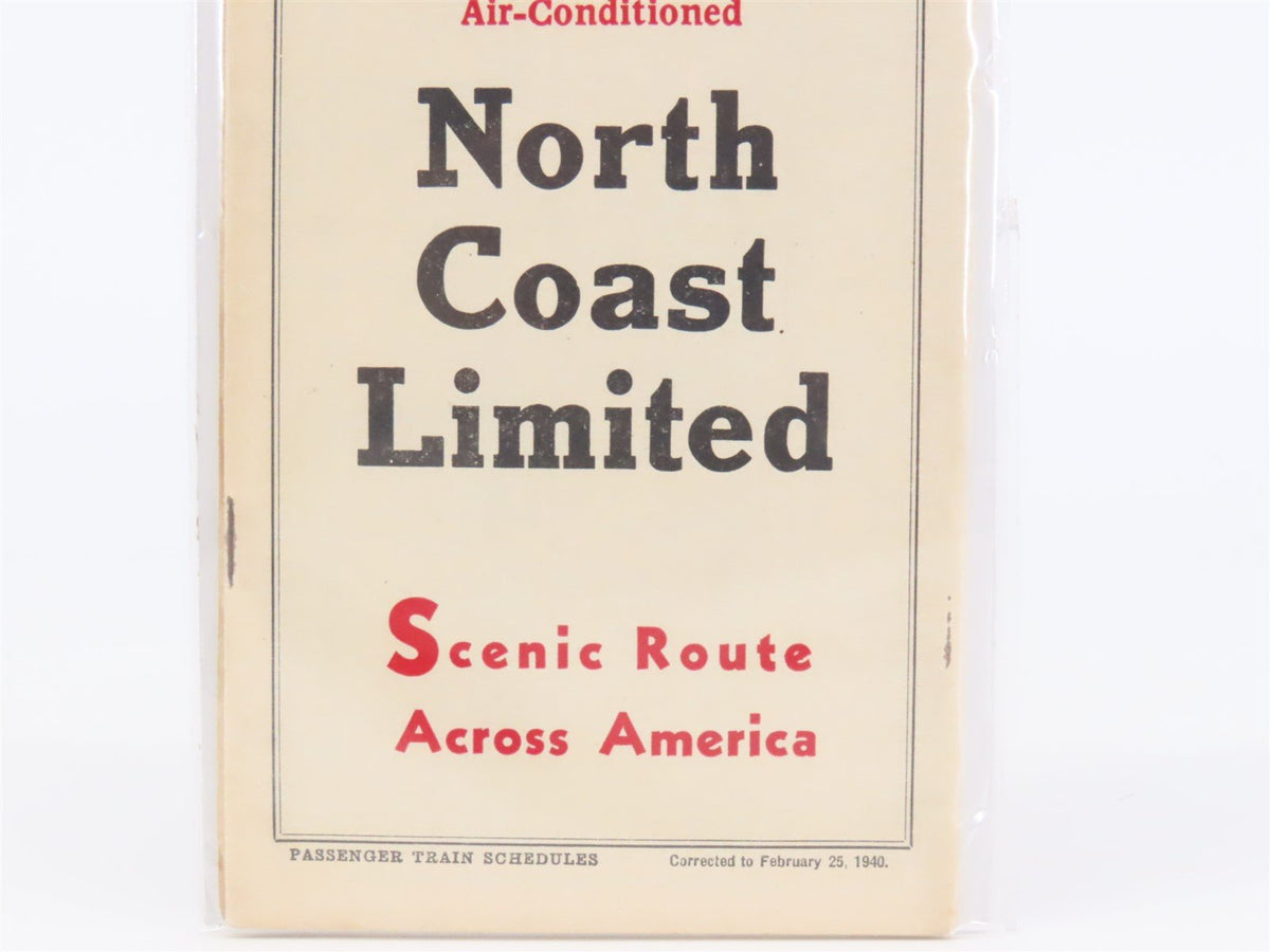 Northern Pacific Yellowstone Park Line Passenger Train Schedules - Spring, 1940