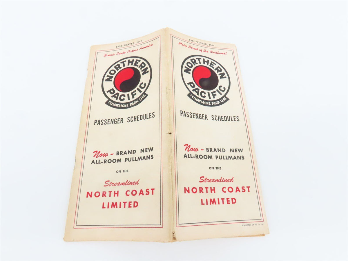 Northern Pacific Yellowstone Park Line Passenger Schedules: Fall-Winter, 1949