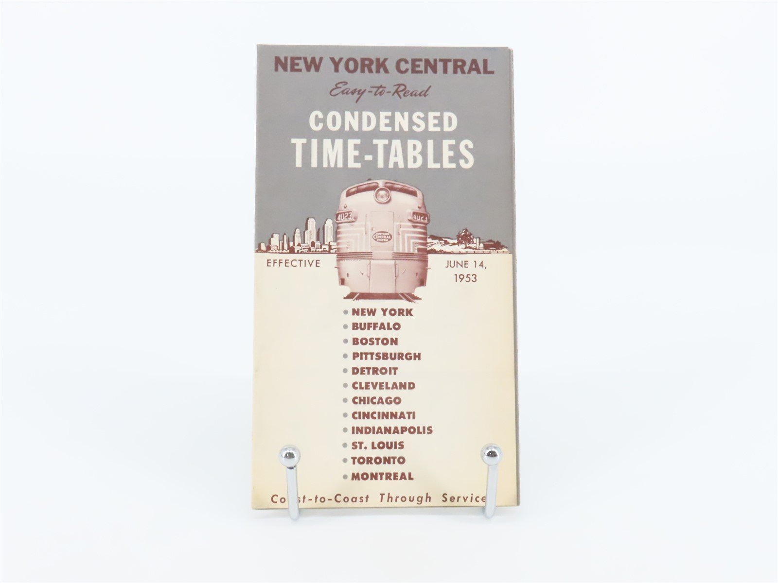 NYC New York Central Condensed Time-Tables: June 14, 1953