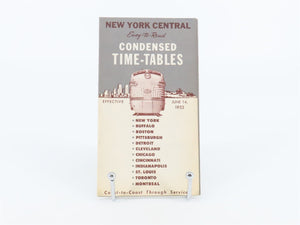 NYC New York Central Condensed Time-Tables: June 14, 1953