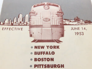 NYC New York Central Condensed Time-Tables: June 14, 1953