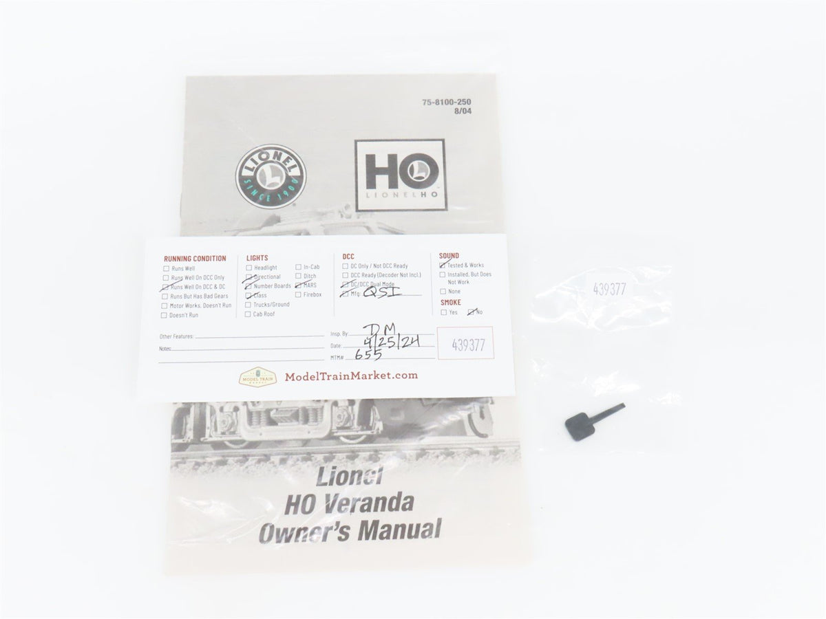 HO Scale Lionel 6-58102 UP &quot;Veranda&quot; Gas Turbine #64 w/DCC &amp; Sound - Bad Gears