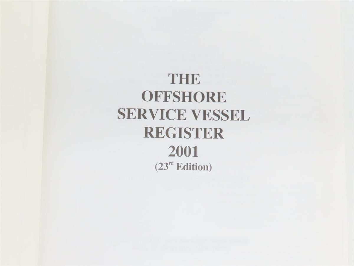 The Offshore Service Vessel Register 2001 by Clarkson Research Studies ©2001 HC