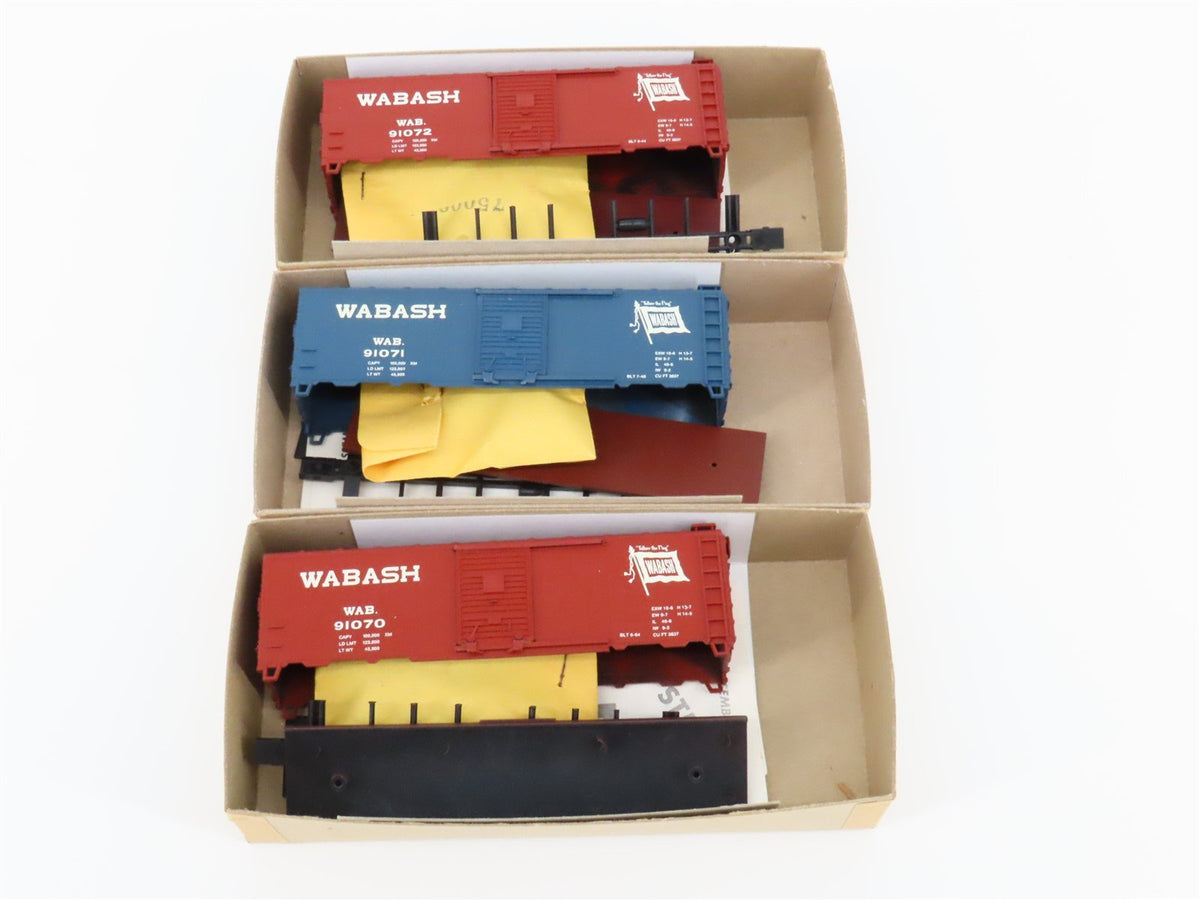 Lot of 3 HO Scale Athearn WAB Wabash 40&#39; Boxcar Kits
