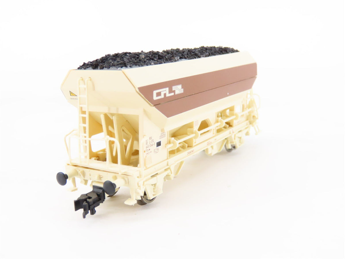 HO Scale Roco 66333 CFL Luxembourg National 2-Bay Side-Discharge Hopper #046-0