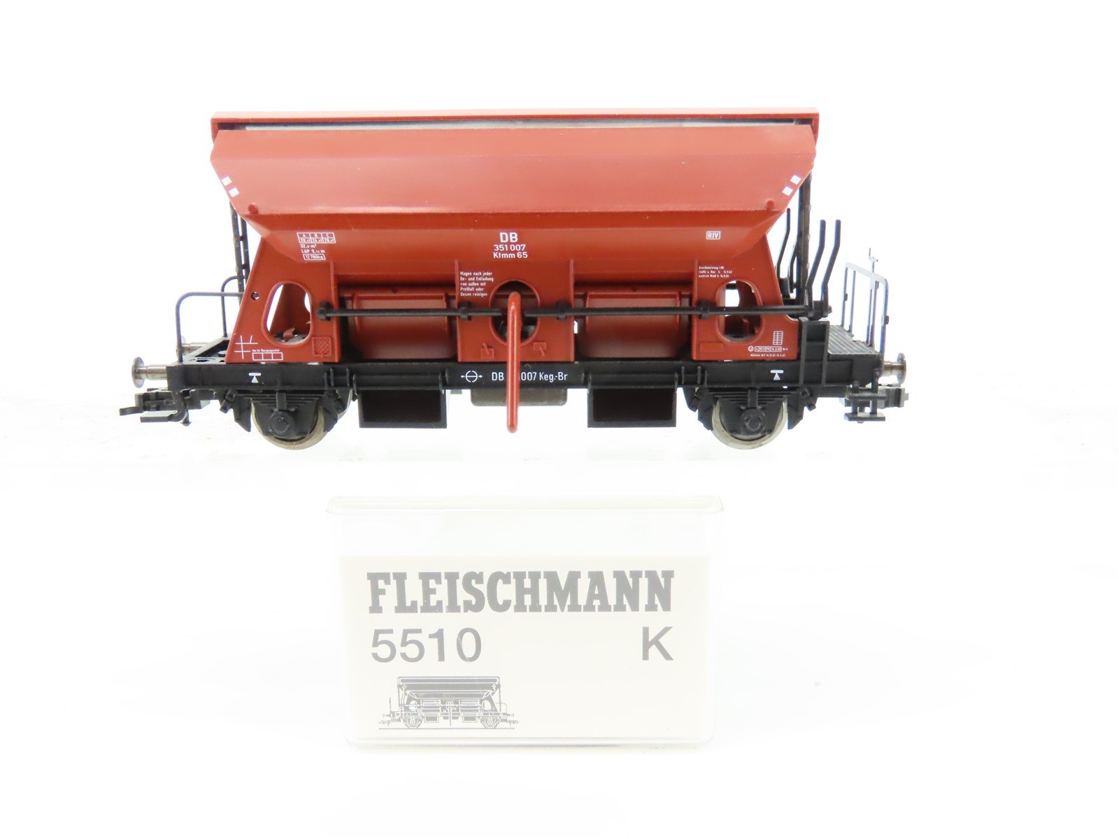 HO Scale Fleischmann 5510 DB German 2-Bay Side-Discharge Covered Hopper #351 007