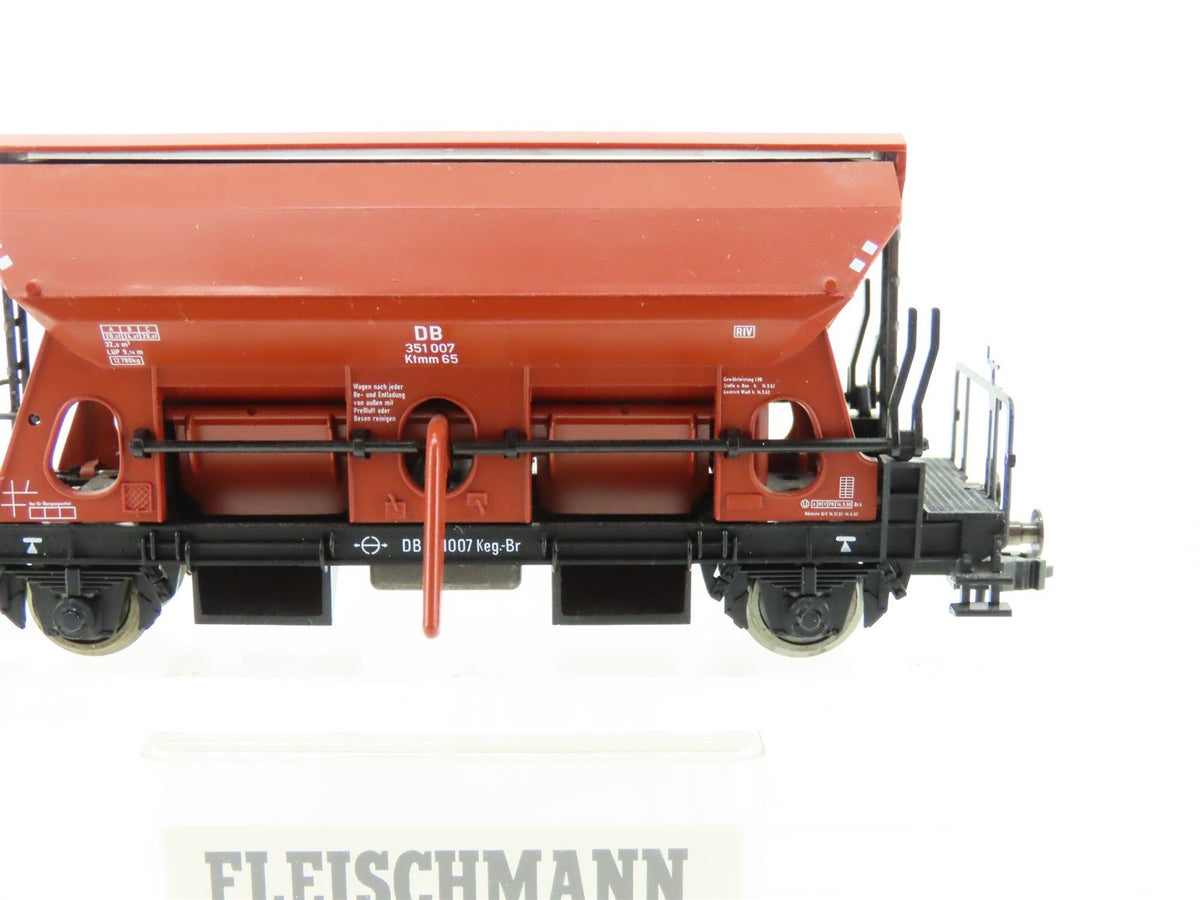 HO Scale Fleischmann 5510 DB German 2-Bay Side-Discharge Covered Hopper #351 007