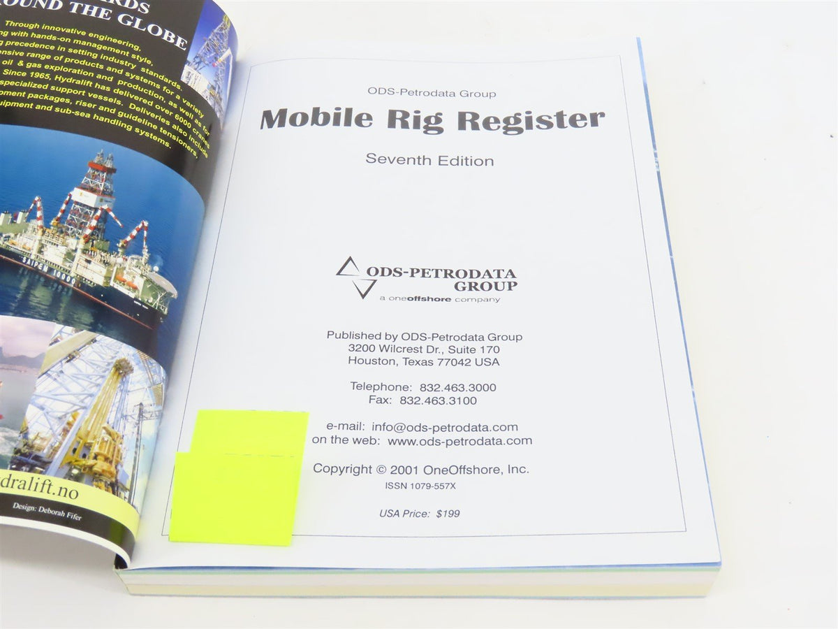 Mobile Rig Register 2001 Seventh Edition by ODS-Petrodata Group ©2001 SC Book