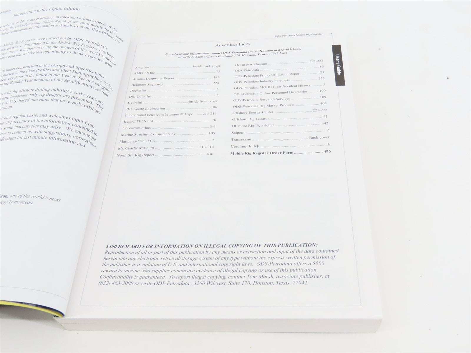 Mobile Rig Register Eighth Edition by ODS-Petrodata Group ©2002 SC Book