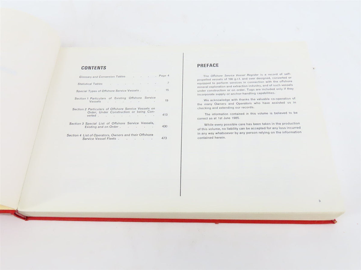 The Offshore Service Vessel Register 1985-86 by H. Clarkson &amp; Company ©1985 HC