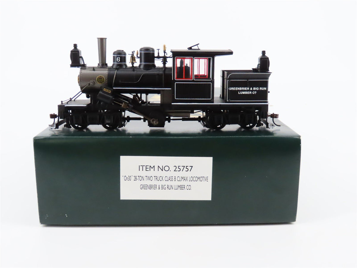 On30 Scale Bachmann 25757 Greenbrier Big Run Lumber Climax Steam Loco #6