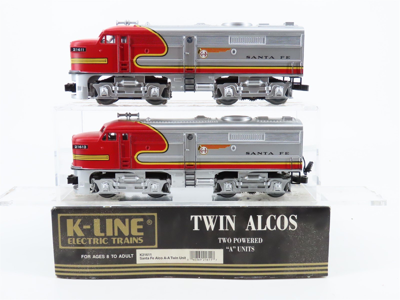 O Gauge 3-Rail K-Line K21611 ATSF Santa Fe Alco A-A Diesel Locomotive Set