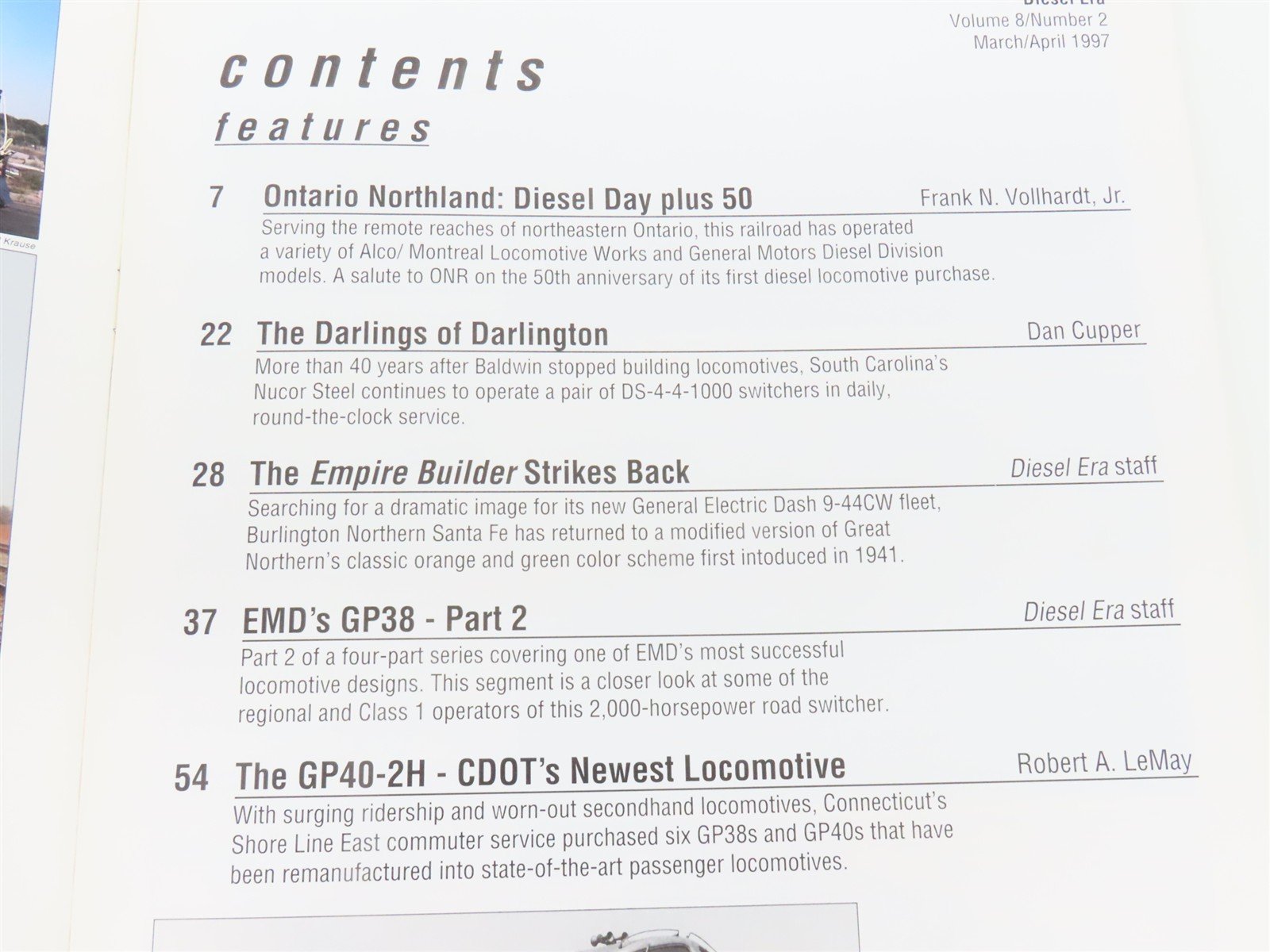 Diesel Era March/April Volume 8 Number 2 by Withers Publishing ©1997 SC Book