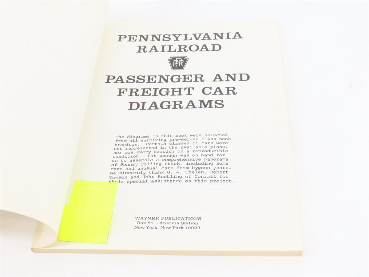 Pennsy Passenger &amp; Freight Car Diagrams by Robert J. Wayner ©1981 SC Book