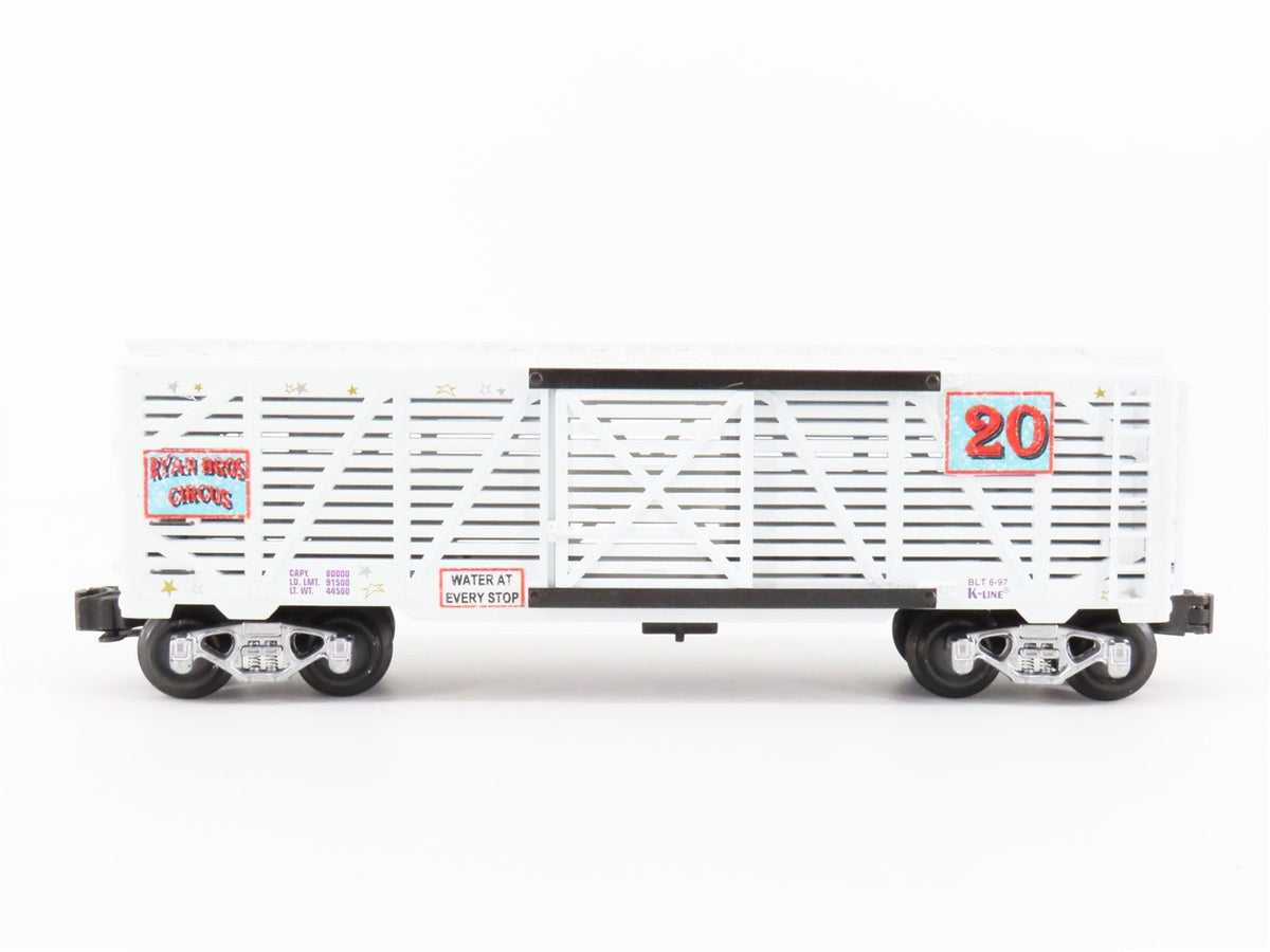 O Gauge 3-Rail K-Line Ryan Brothers Circus Stock Car #20 Custom