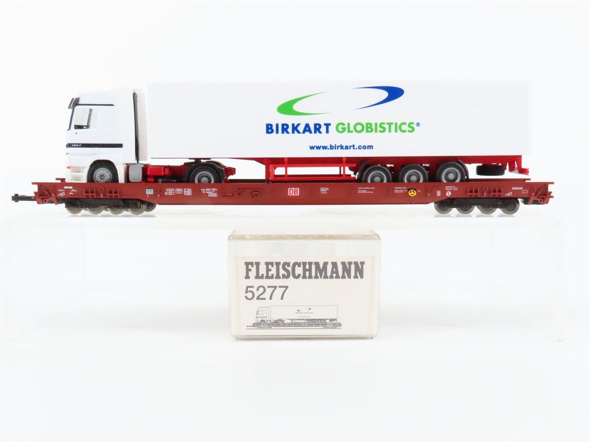 HO Scale Fleischmann 5277 DB Rolling Wagon Flatcar w/Brikart Globalistics Truck