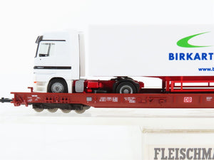 HO Scale Fleischmann 5277 DB Rolling Wagon Flatcar w/Brikart Globalistics Truck