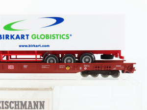 HO Scale Fleischmann 5277 DB Rolling Wagon Flatcar w/Brikart Globalistics Truck