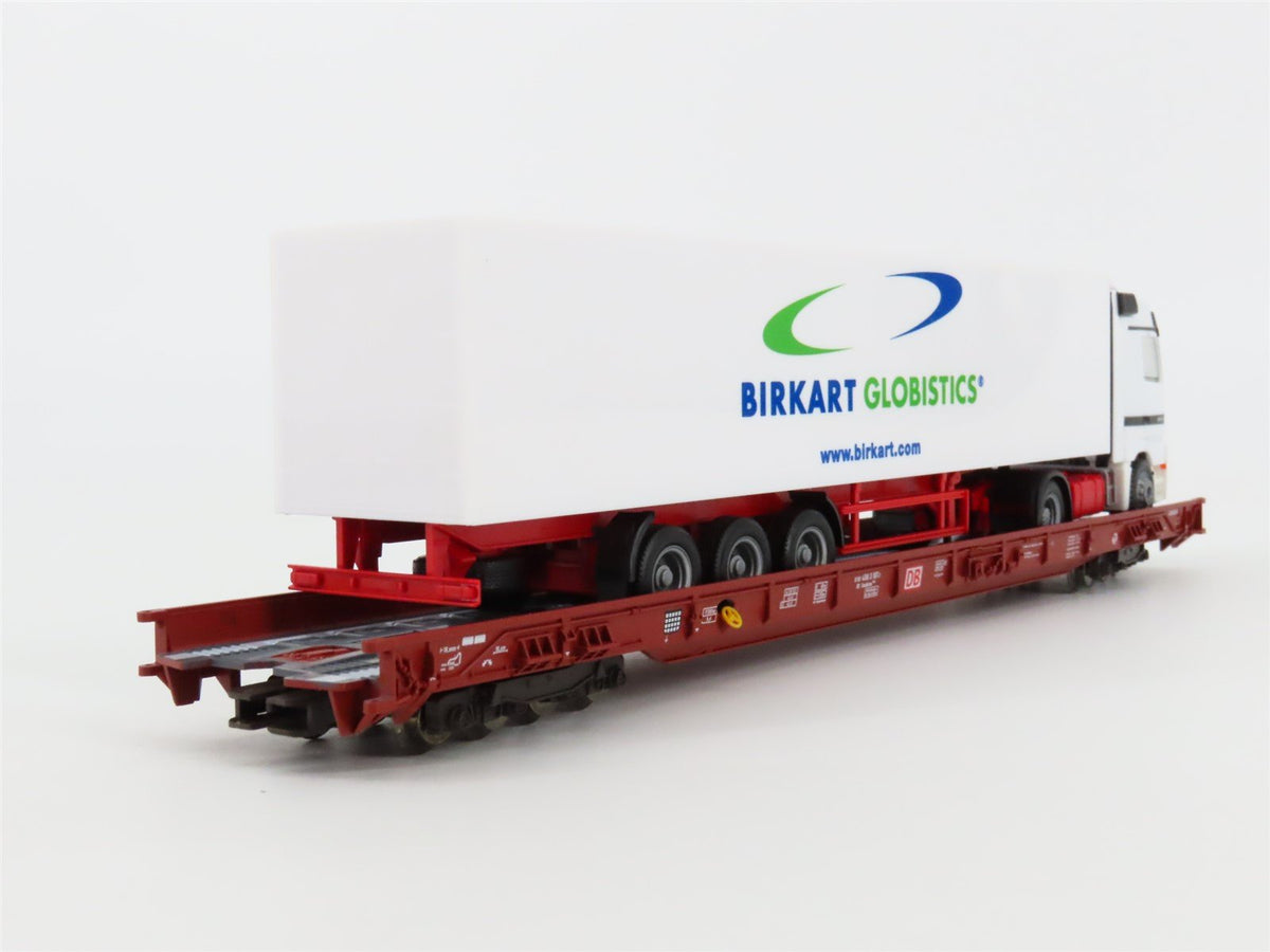 HO Scale Fleischmann 5277 DB Rolling Wagon Flatcar w/Brikart Globalistics Truck