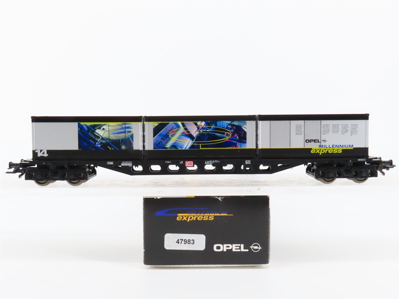 HO Scale Roco 47983 DB Opel Express Flatcar #14 w/Containers