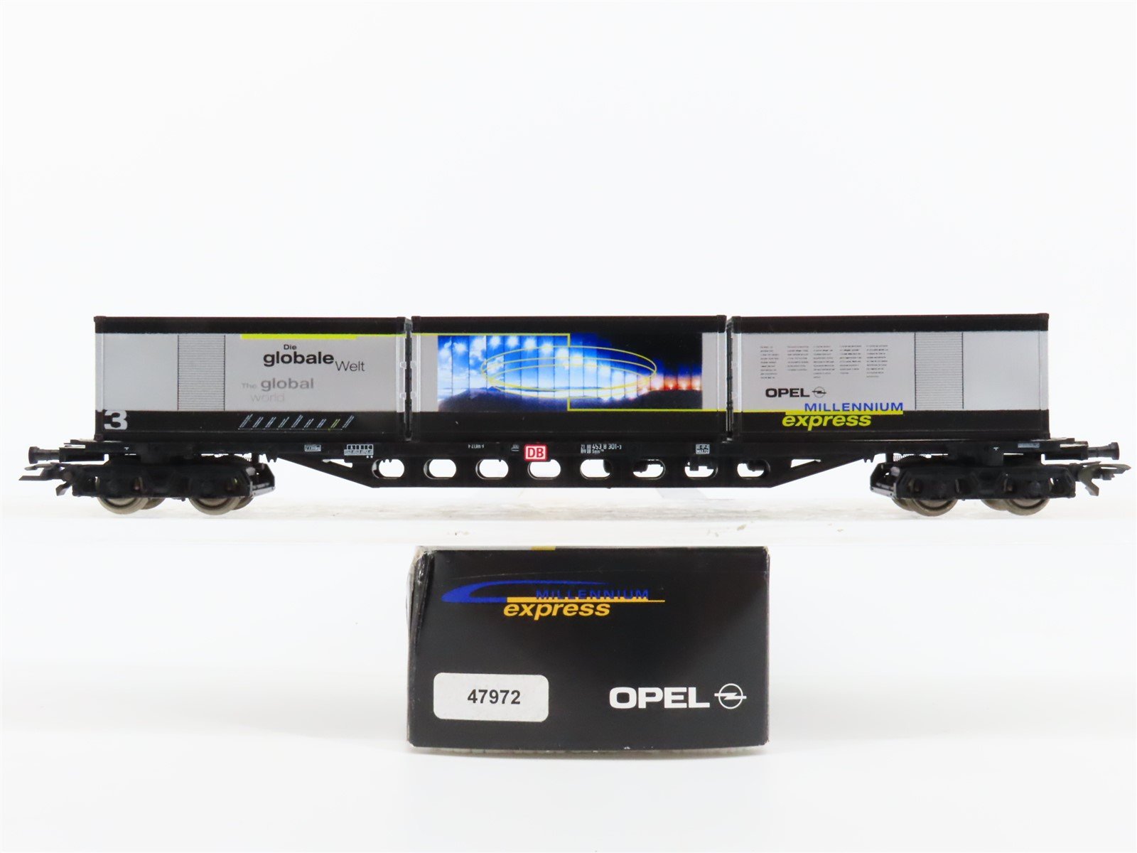 HO Scale Roco 47972 DB Opel Express Flatcar #3 w/Containers