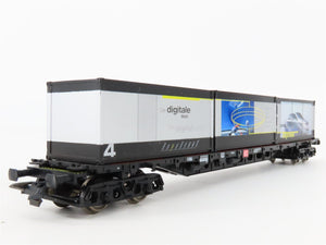 HO Scale Roco 47973 DB Opel Express Flatcar #4 w/Containers