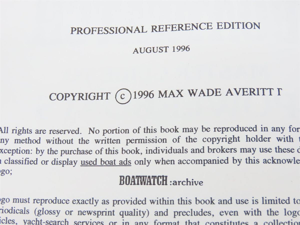 Boatwatch: Master Guide to Powerboats by Max Wade Averitt ©1996 SC Book