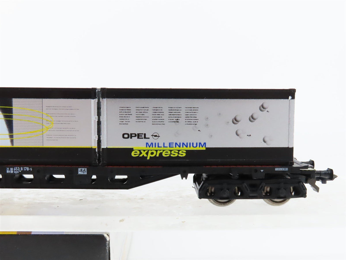 HO Scale Roco 47975 DB Opel Express Flatcar #6 w/Containers