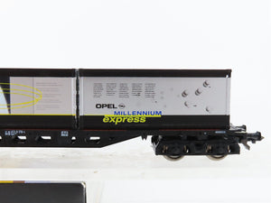 HO Scale Roco 47975 DB Opel Express Flatcar #6 w/Containers