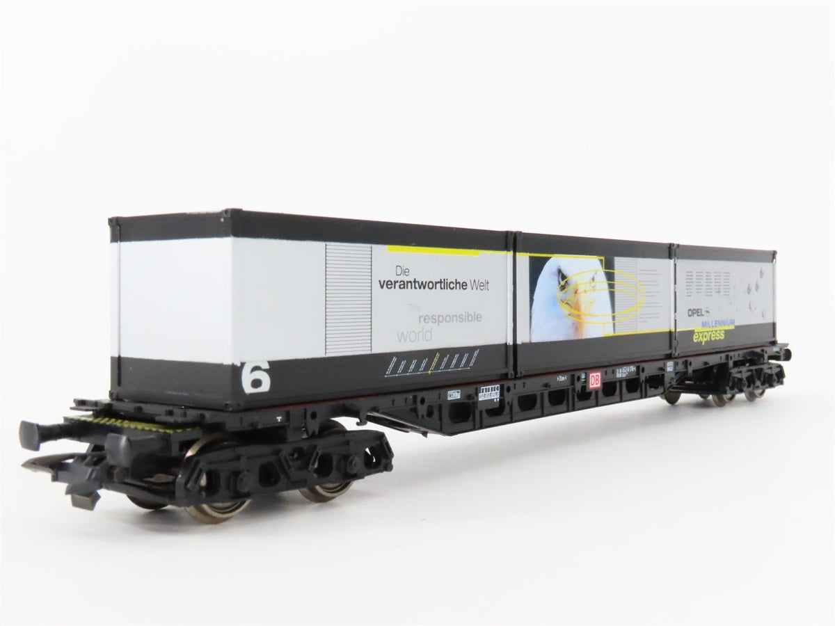 HO Scale Roco 47975 DB Opel Express Flatcar #6 w/Containers