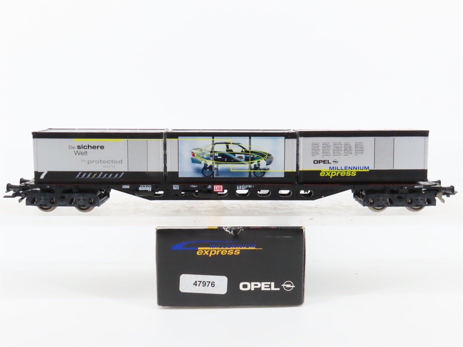 HO Scale Roco 47976 DB Opel Express Flatcar #7 w/Containers