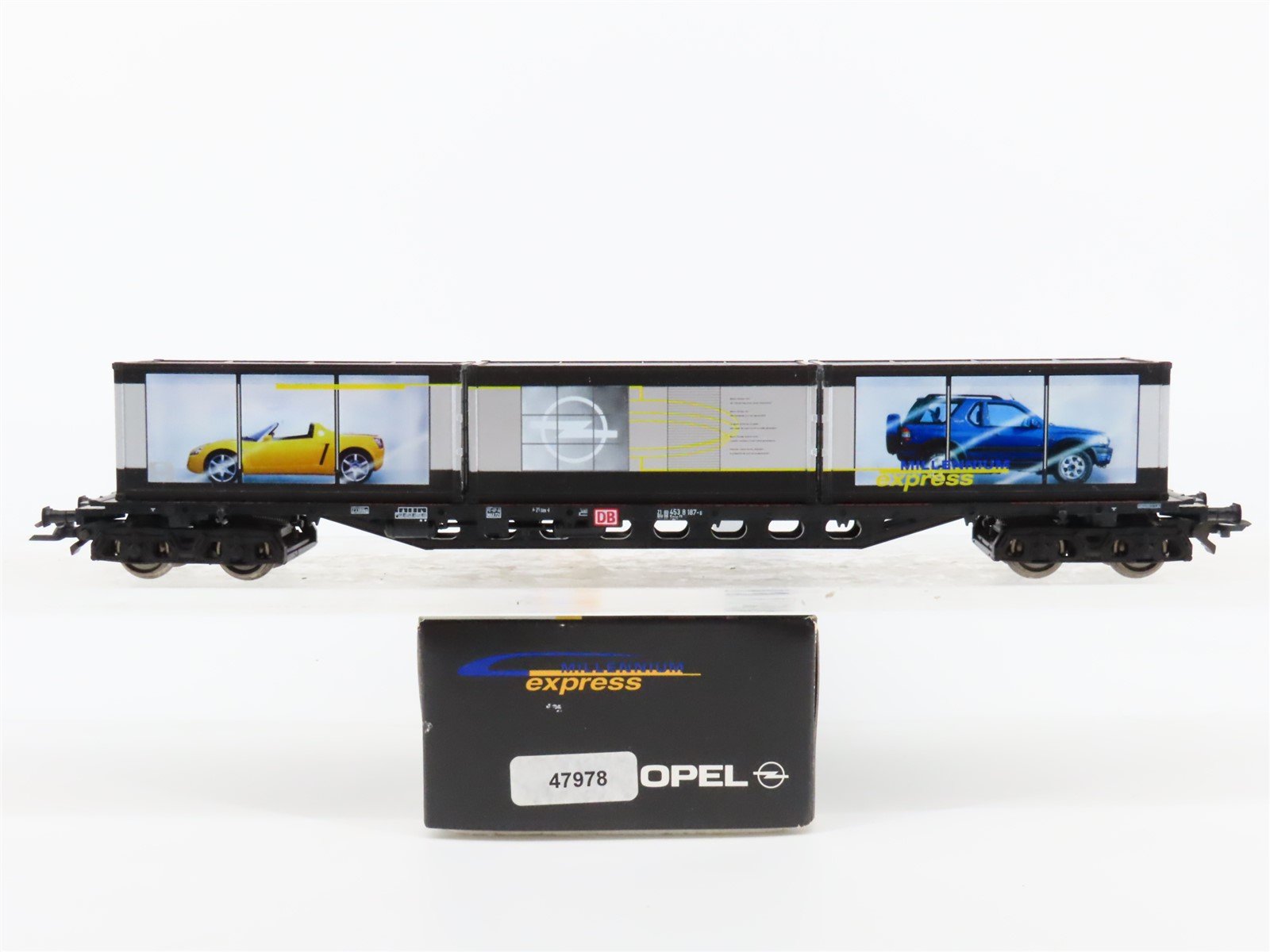 HO Scale Roco 47978 DB Opel Express Flatcar #9 w/Containers