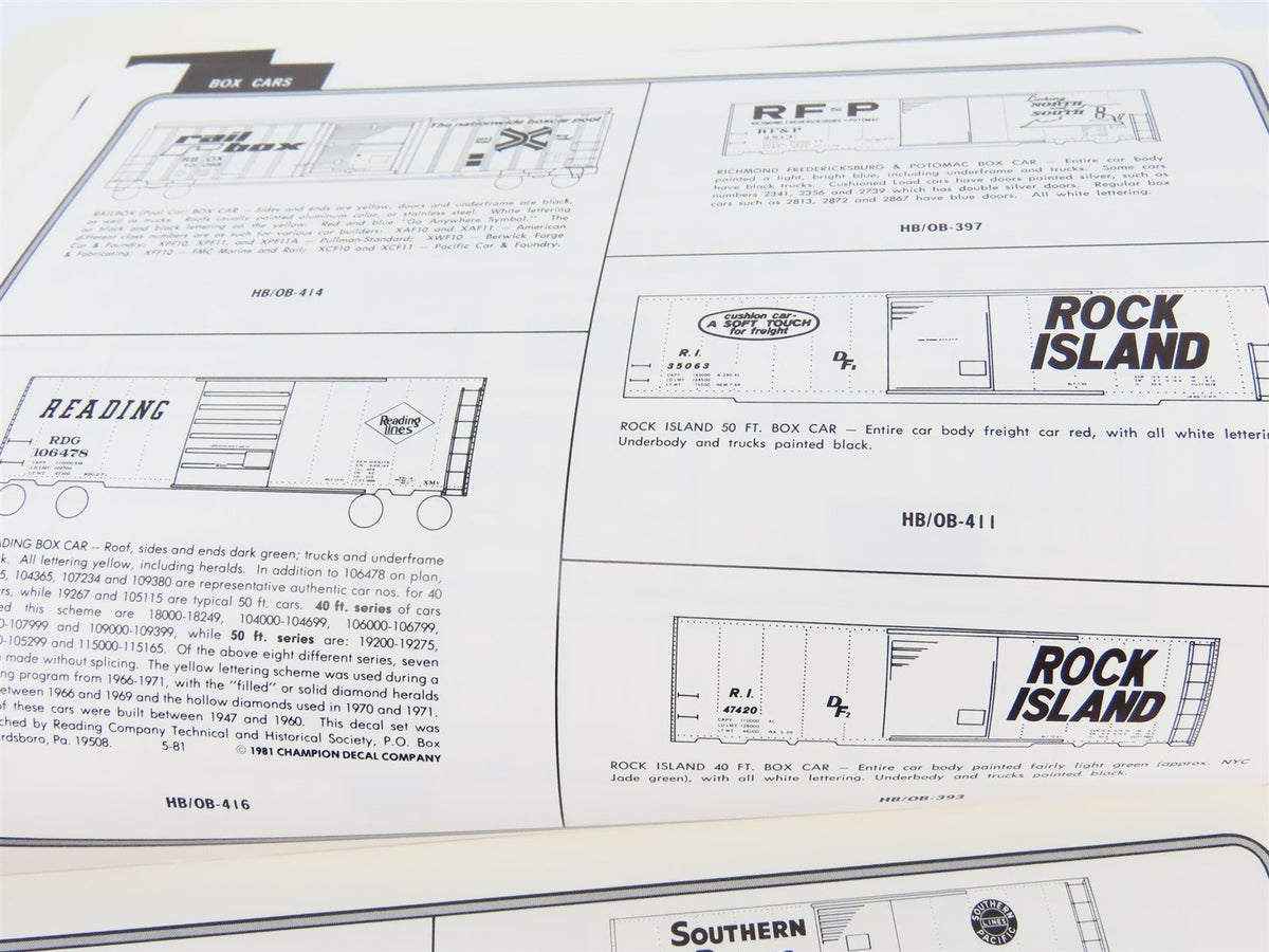 Freight Car Lettering Plan Book by Champion Decal Company ©1991 SC Book