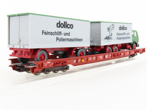 HO Scale Fleischmann 5273 DB Railway 8-Axle Flatcar #49830635 w/Truck Load