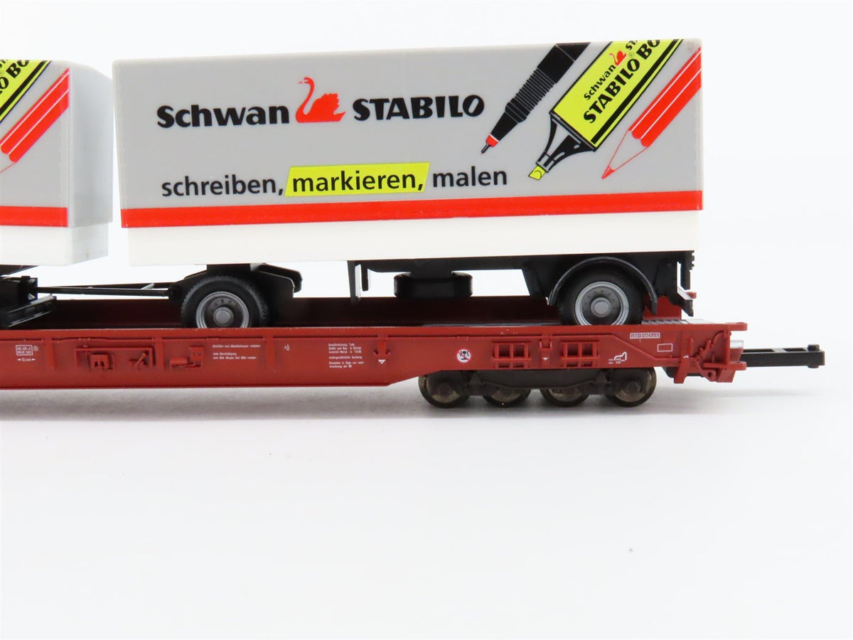 HO Scale Fleischmann 5275 DB Railway 8-Axle Flatcar #49831923 w/Truck Load