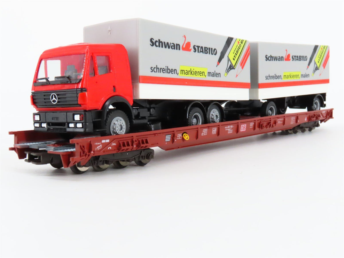 HO Scale Fleischmann 5275 DB Railway 8-Axle Flatcar #49831923 w/Truck Load