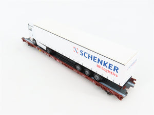 HO Scale Fleischmann 5272 DB Railway 8-Axle Flatcar #49831543 w/Truck Load