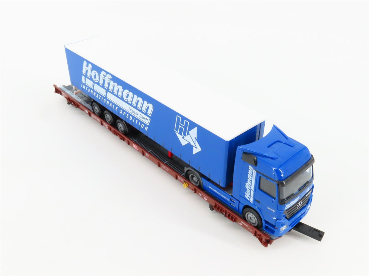 HO Scale Fleischmann 5275 DB Railway 8-Axle Flatcar #49831386 w/Truck Load