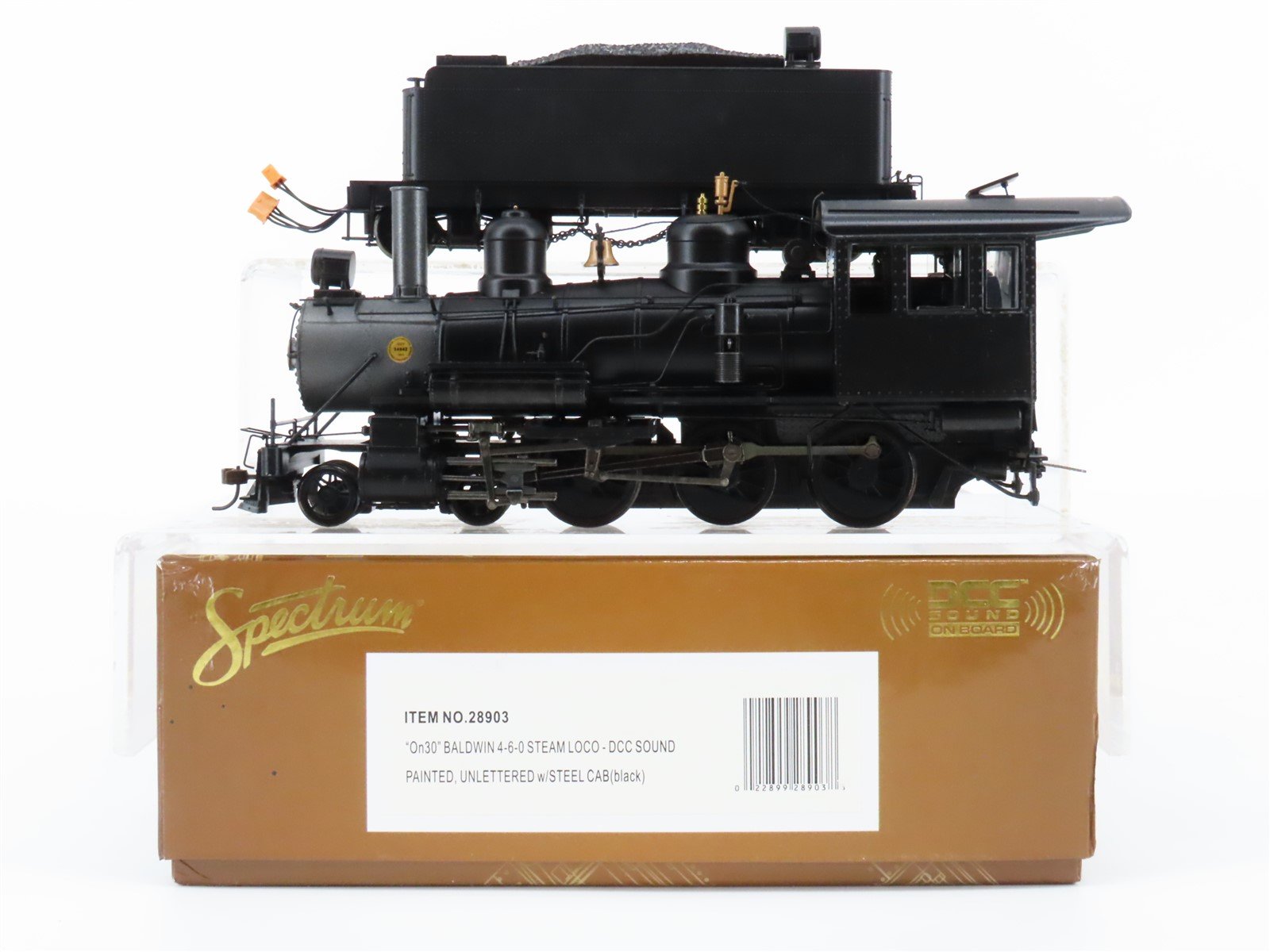 On30 Scale Bachmann 28903 Unlettered 4-6-0 Steam Locomotive w/ DCC