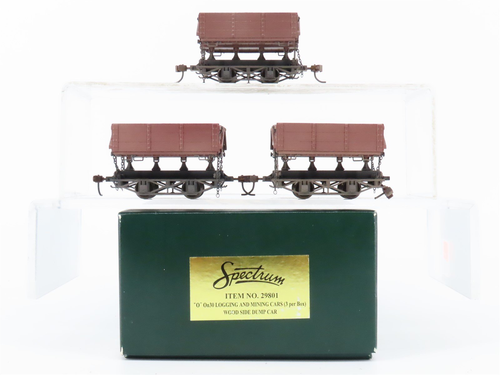 On30 Scale Bachmann 29801 Unlettered Logging & Mining Wood Side Dump 3-Car Pack