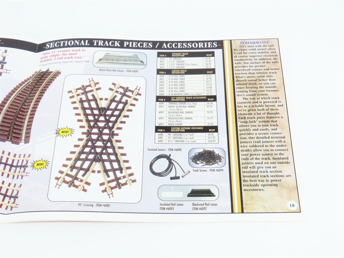 Atlas O Gauge Trains, Track &amp; Accessories For The 21st Century Catalog ©1999 SC