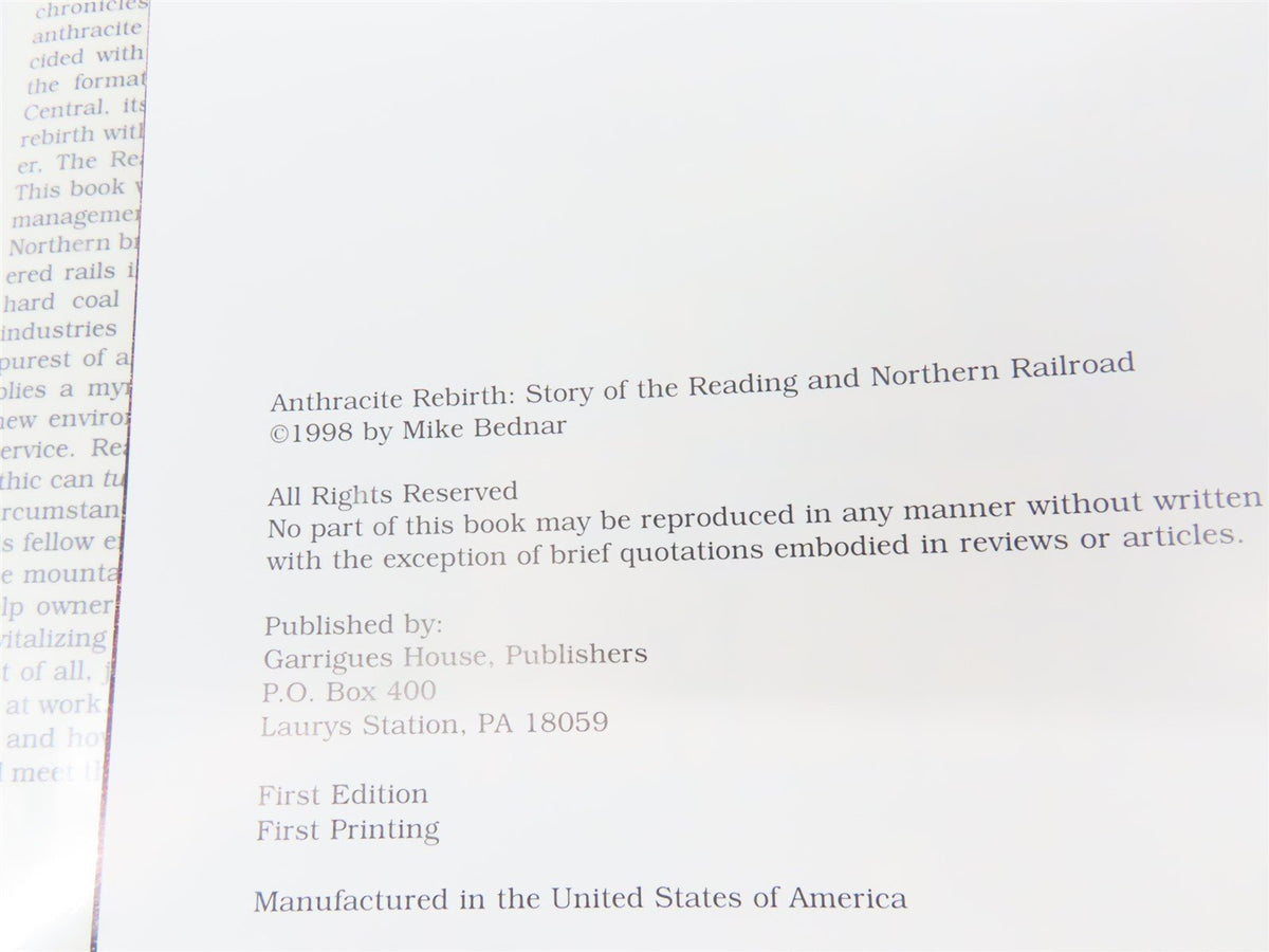 Anthracite Rebirth: Story of the Reading &amp; Northern Railroad by M. Bednar ©1998