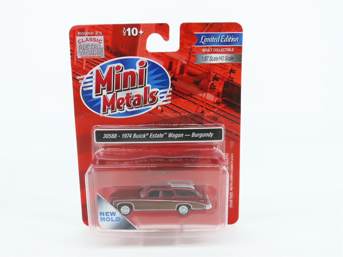 HO 1/87 Scale CMW Mini Metals 30588 1974 Buick Estate Wagon Burgundy