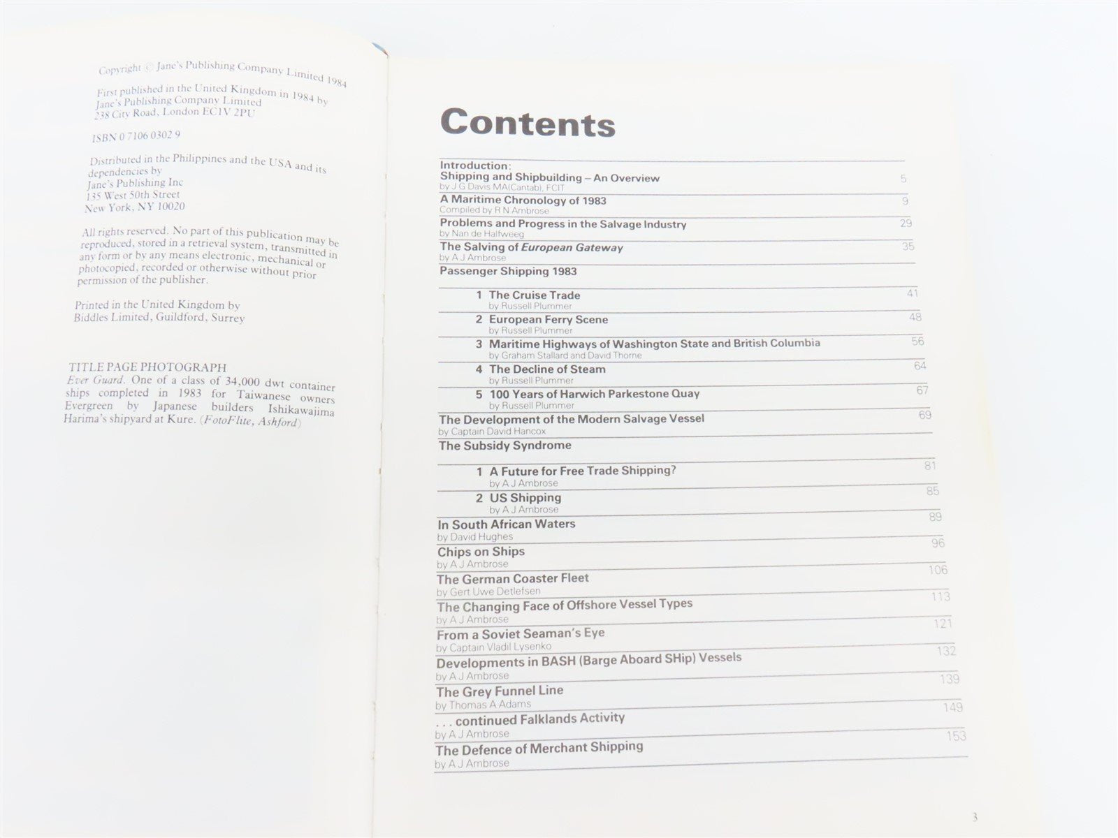 Jane's Merchant Shipping Review Second Issue by A.J. Ambrose ©1984 HC Book