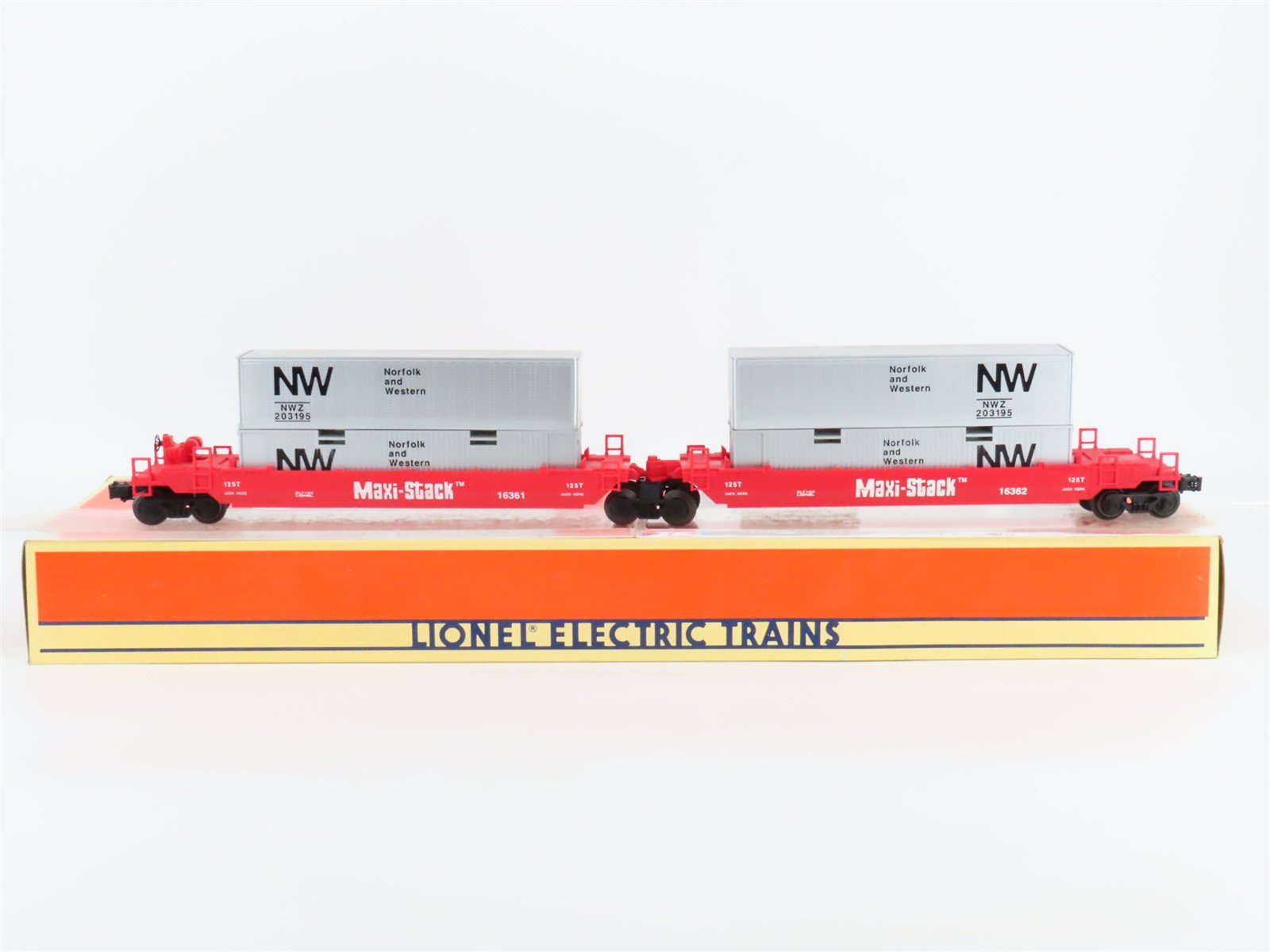 O Gauge 3-Rail Lionel 6-16360 N&W Norfolk & Western Maxi Stack Flatcar