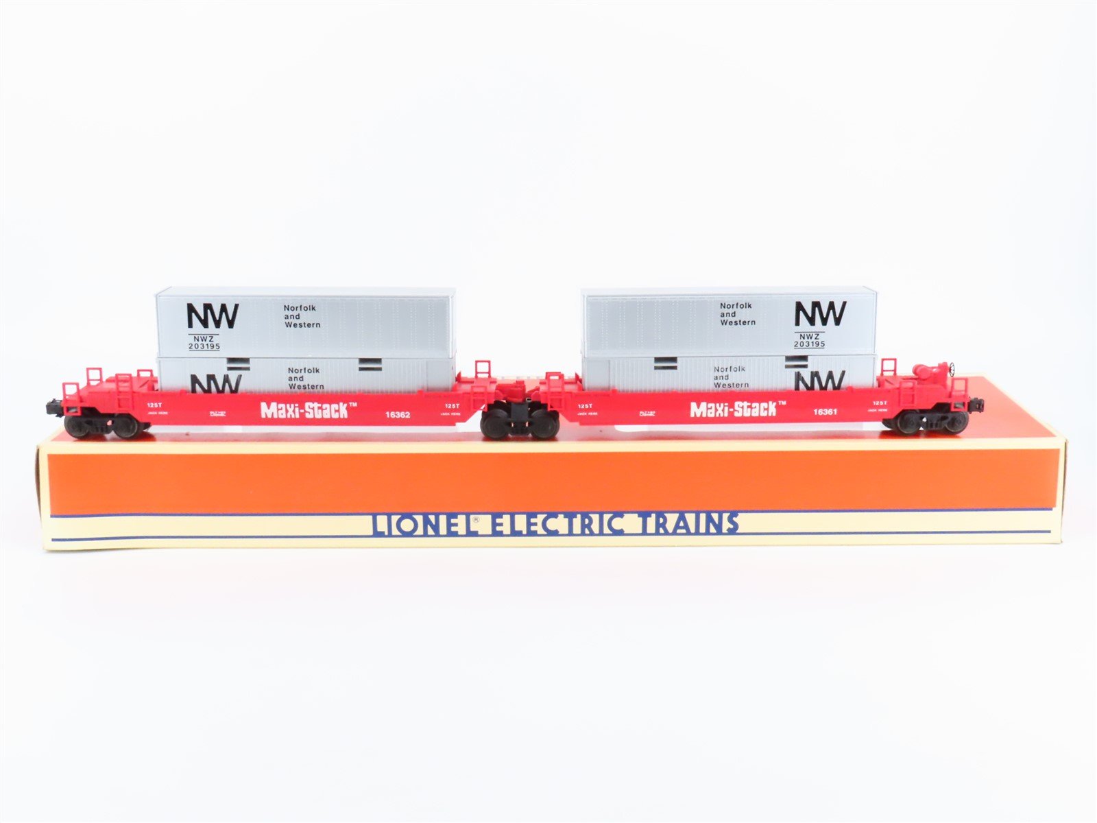 O Gauge 3-Rail Lionel 6-16360 N&W Norfolk & Western Maxi Stack Flatcar