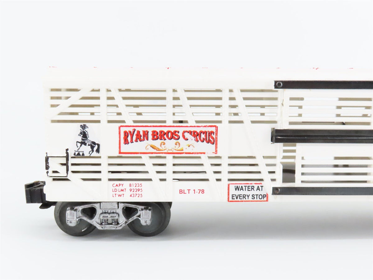 O Gauge 3-Rail Lionel Ryan Bros Circus Stock Car #19 - Custom